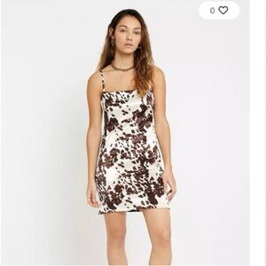 UO cow print satin mini